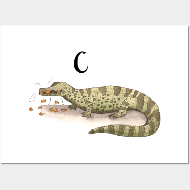 C is for Caiman Wall Art by thewatercolorwood